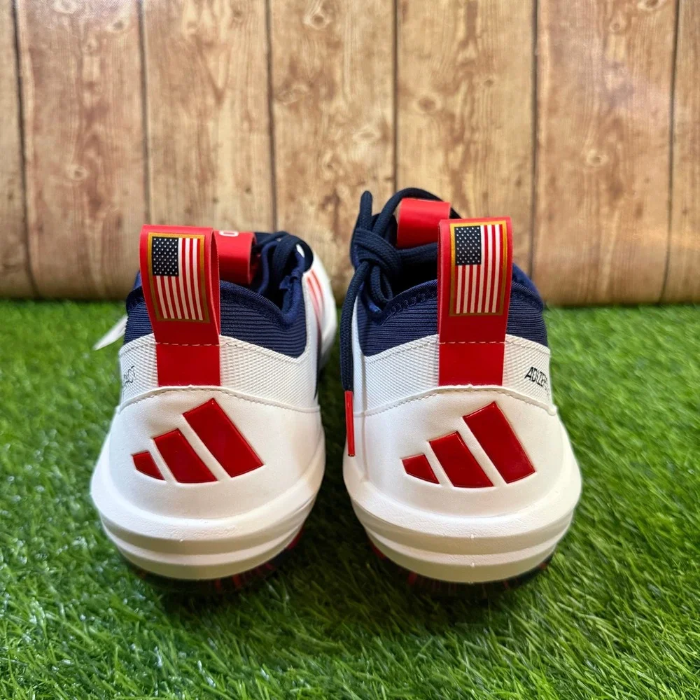 Adidas Adizero Impact TPU 2.0 USA Baseball Cleats Mens size 13 White Red Navy